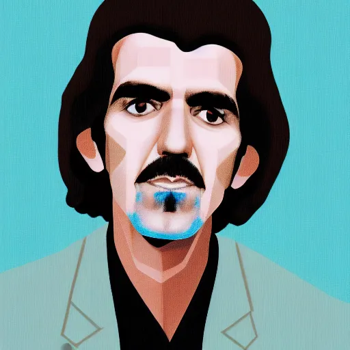 Prompt: portrait of george harrison in the style of michael whelen