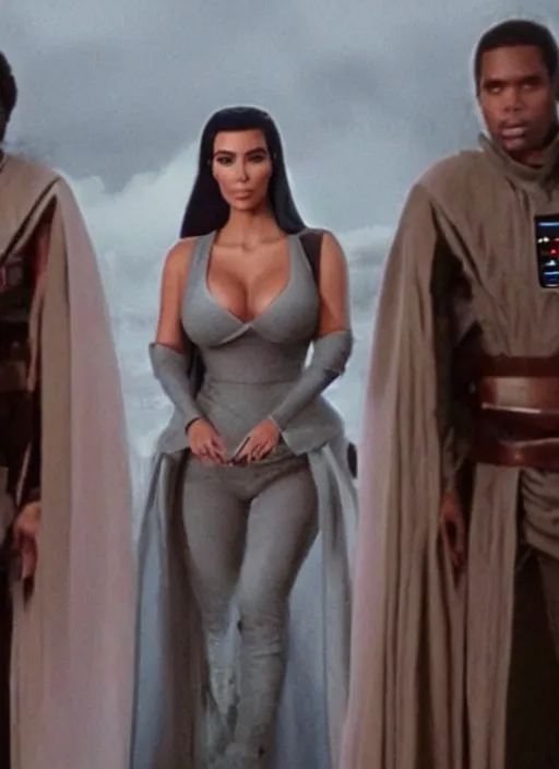 Image similar to film still of kim kardashian as princess leigha in star wars,