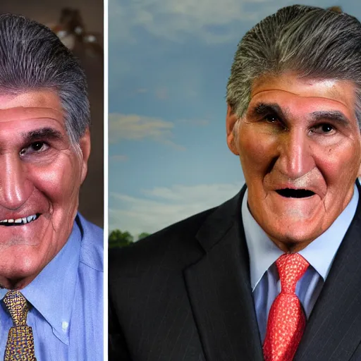 Image similar to joe manchin with a troll face