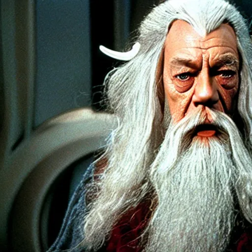 Image similar to A still of Gandalf in Star Trek