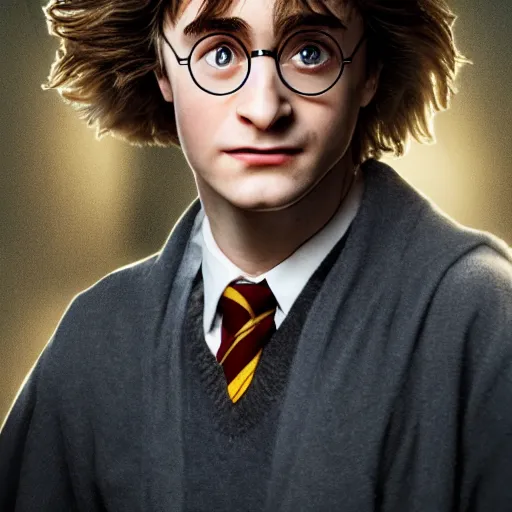 Prompt: a portrait of harry potter with a hairy forehead, photorealistic, highly detailed, professional photo, studio lighting, 4K HD