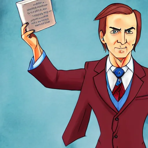 Prompt: Saul Goodman as an ace attorney character, 4K, deviantart, fanart, HD