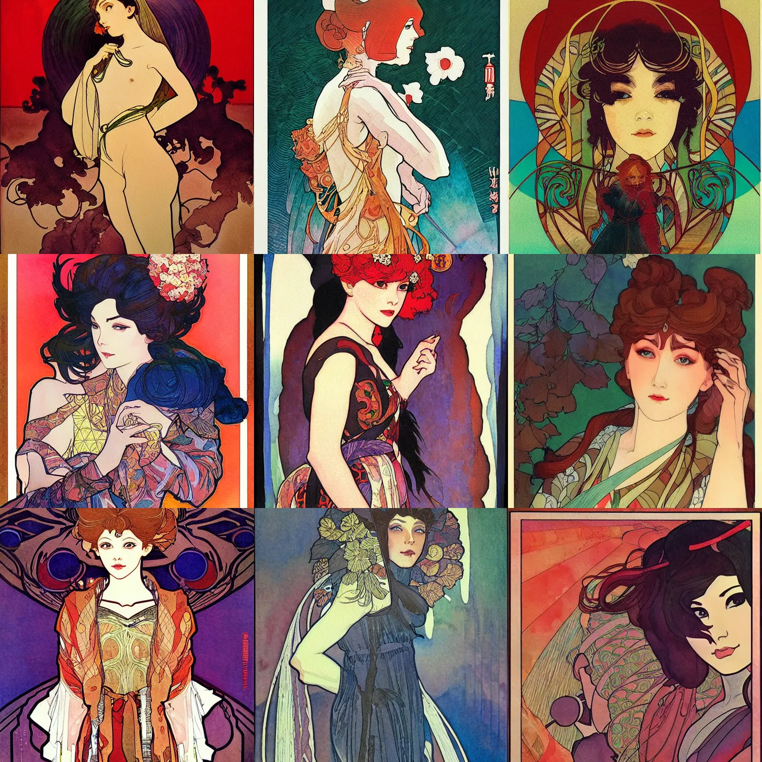 Prompt: the monkey. beautiful, realistic painting by mucha and kuvshinov and bilibin and malevich. synthwave watercolor, thick lining, manga, soviet realism