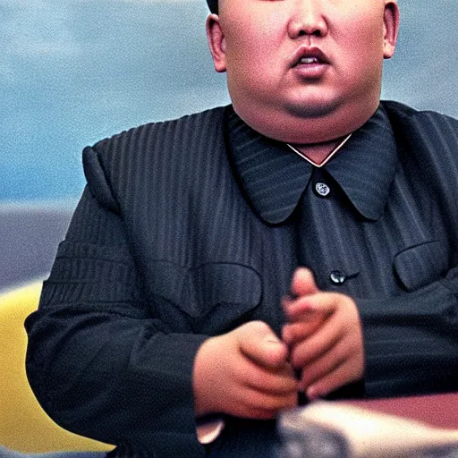 Prompt: A still of Kim Jong Un in Star Trek