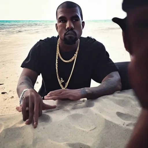 Image similar to kanye west chilling in aruba