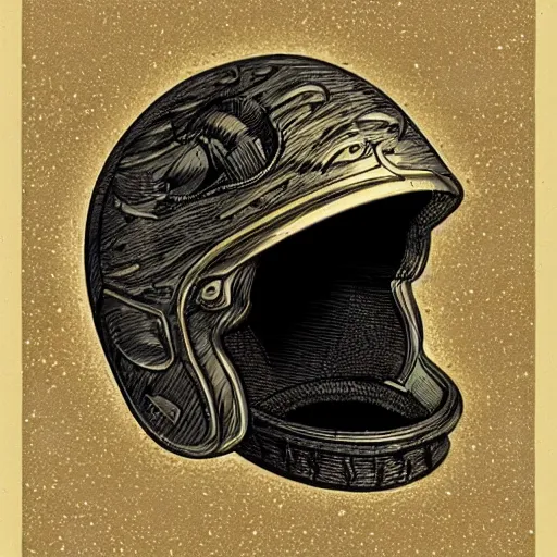 Image similar to not to kill, not to die engraved in helmet