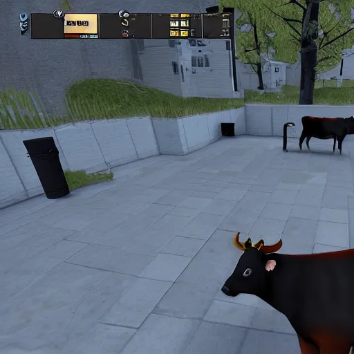 Prompt: cow in Garry's mod gm_construct