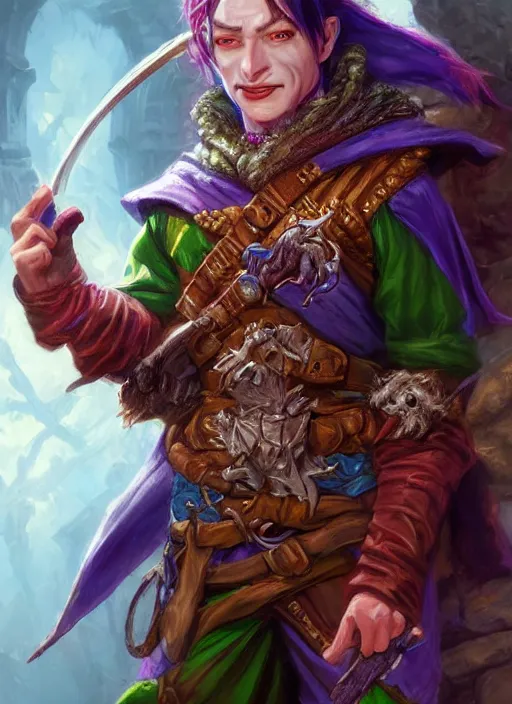 Image similar to jester, ultra detailed fantasy, dndbeyond, bright, colourful, realistic, dnd character portrait, full body, pathfinder, pinterest, art by ralph horsley, dnd, rpg, lotr game design fanart by concept art, behance hd, artstation, deviantart, hdr render in unreal engine 5