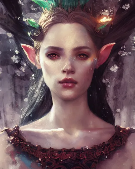 Image similar to a beautiful elf princess, oil painting, by Fernanda Suarez and and Edgar Maxence and greg rutkowski