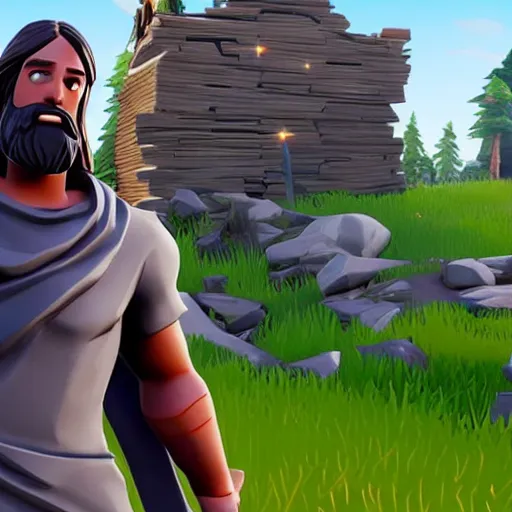 Image similar to Jesus Christ from the Bible wins a Victory Royale in Fortnite