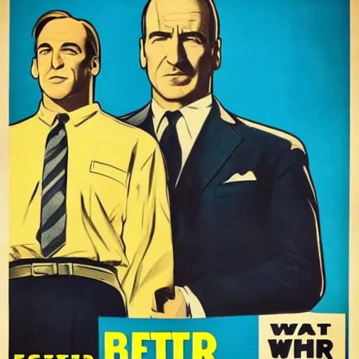 Image similar to A 1950s poster for Better Call Saul