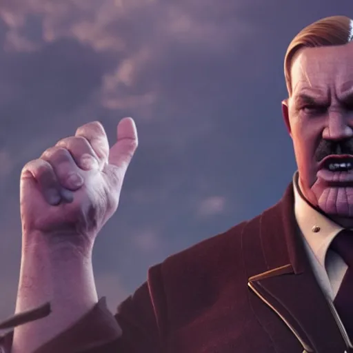 Prompt: Hitler cast as Thanos, still from marvel movie, hyperrealistic, 8k, Octane Render,