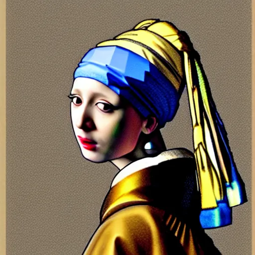 Prompt: anime girl in style of Girl with the pearl earring