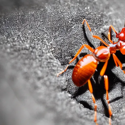 Image similar to realistic ants wearing rubber pants in france, detailed, photograph, 8 k,