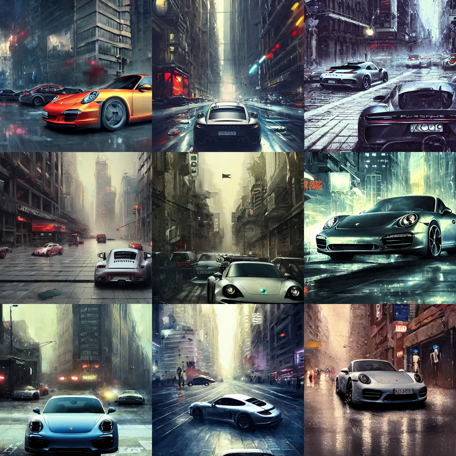 Prompt: porsche in city, chaos, digital art,ultra realistic,ultra detailed,art by greg rutkowski