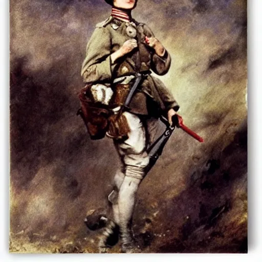 Image similar to ww 1 action heroine by alfred stevens