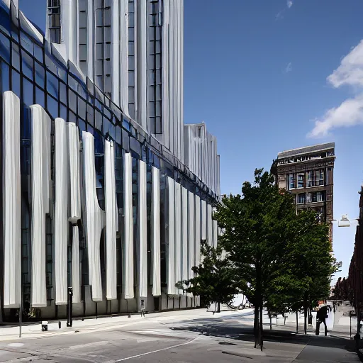 Image similar to Columbia College in Chicago as designed by Zaha Hadid