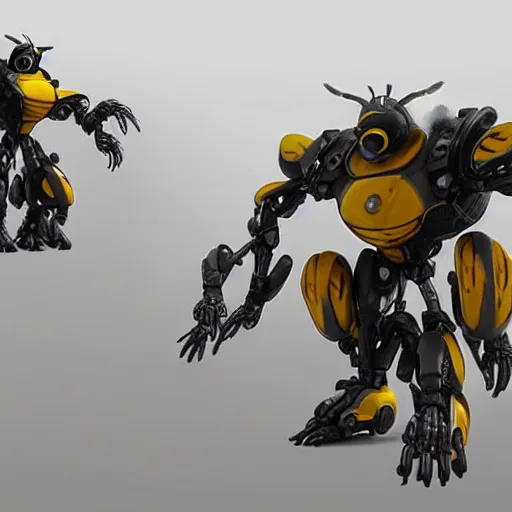 Image similar to hard surface, robotic platform, based on bumblebee, 6 claws, unreal engine