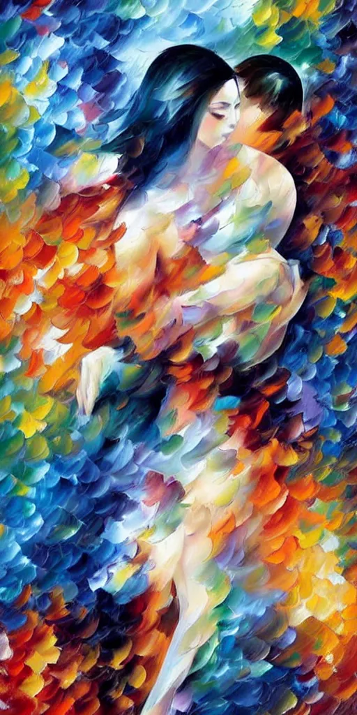 Prompt: love by leonid afremov and hsiao - ron cheng