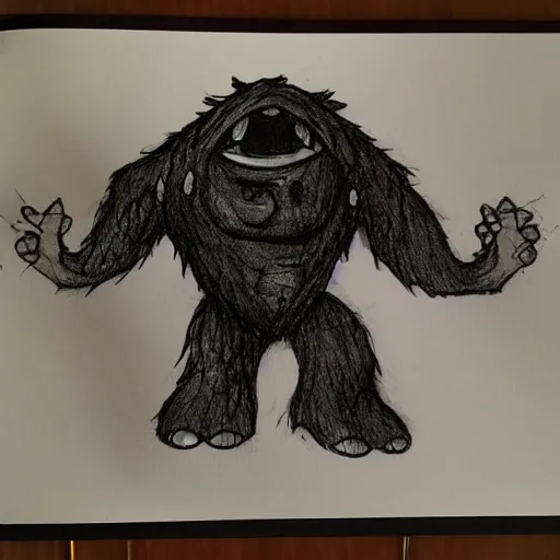 Image similar to i forgot what i was drawing and made a monster. help!!