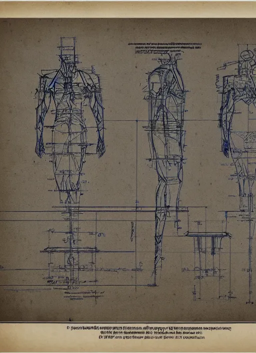 Prompt: a blueprint design of the concept of wrath