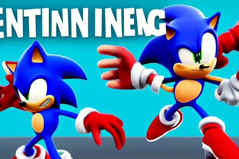 Image similar to sonic dancing in fortnite, gameplay