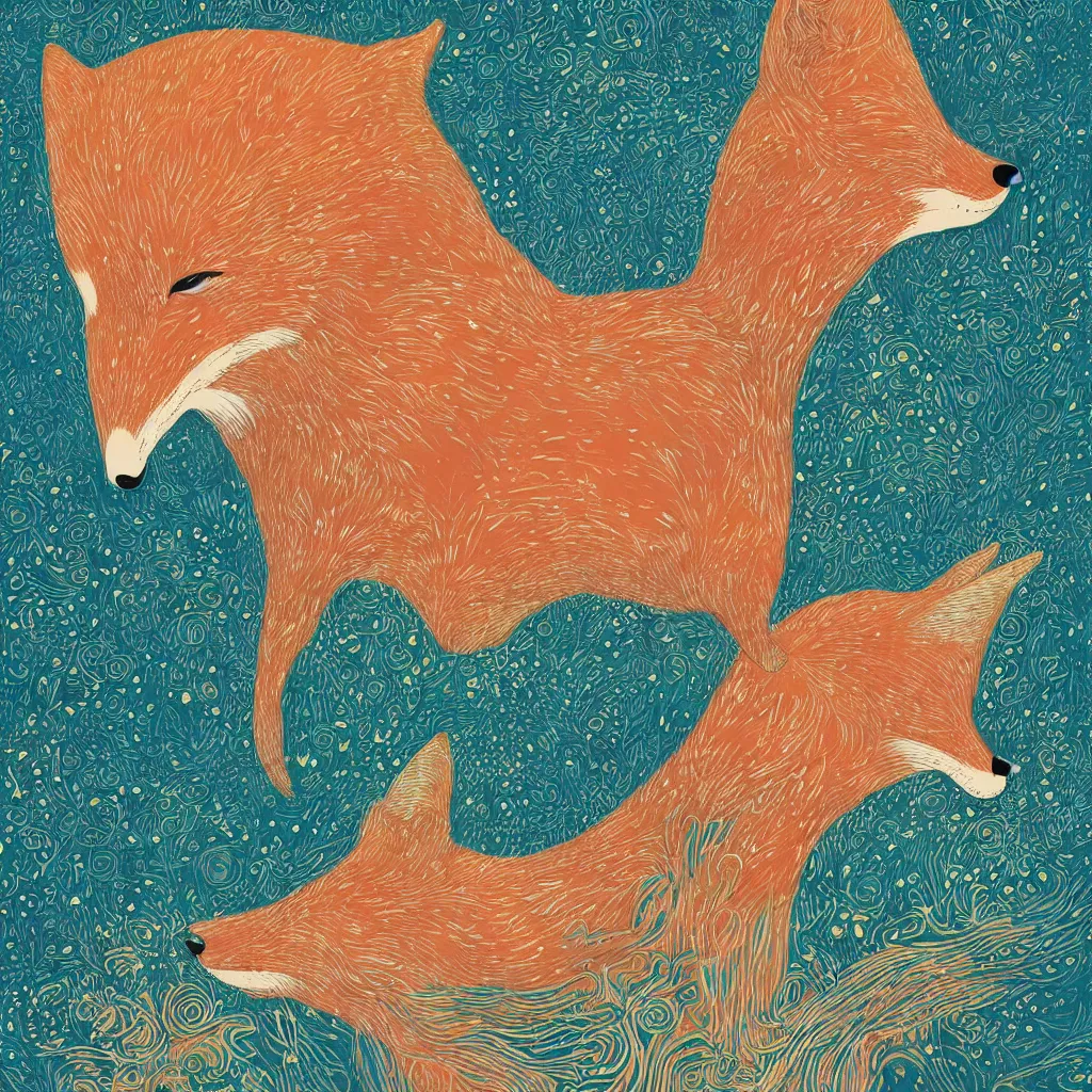 Image similar to fox face by victo ngai