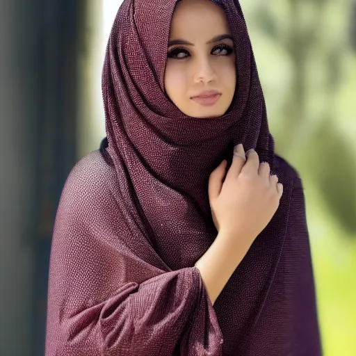 Prompt: young woman wearing chador