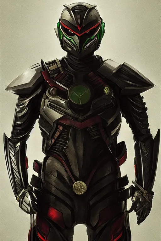 Image similar to portrait of a kamen rider rx with japanese armor and helmet, art by greg rutkowski, matte painting, trending on artstation