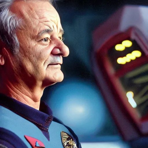 Image similar to bill murray as a starship captain,