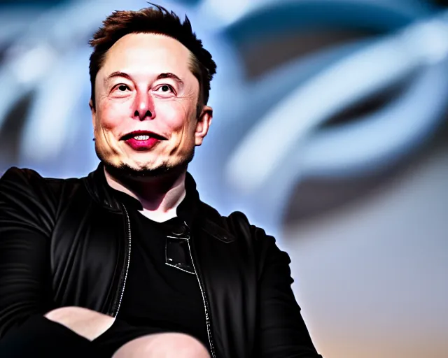 Image similar to elon musk cosplaying as a potato, dof and bokeh