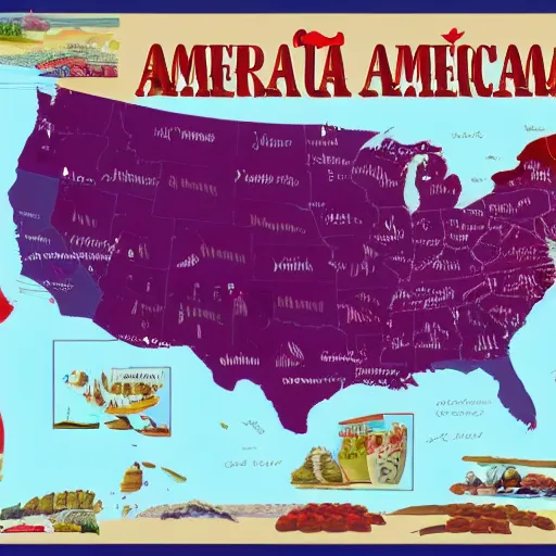 Image similar to map of America made of sausages