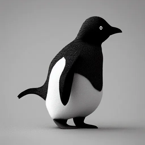 Prompt: electron microscope image of a nano penguin