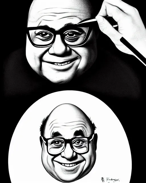 Image similar to painting portrait of danny devito as an egg, cartoon, warm lighting, danny devito has an egg body, movie poster, illustration by bartek fedyczak, erak note, tooth wu, neil richards, kan liu, siwoo kim, jisu choe, trending on art station