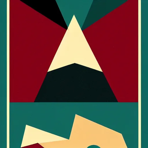 Image similar to abstract gig poster, matte solid geometric shapes, minimalist, grainy, modern, by B.A. Uspensky, Shepard Fairey