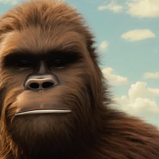 Image similar to quentin tarantino as a sasquatch, 8 k, movie still