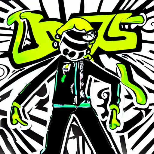 Prompt: jet set radio, jet grind radio, speakers, music, dj, grinding, digital art