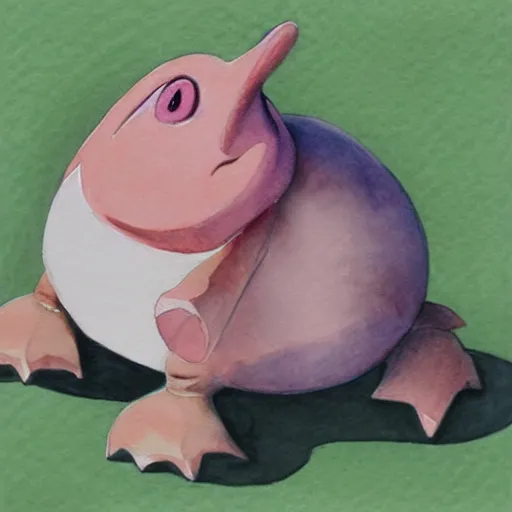 Prompt: a watercolor of a slowking ( pokemon ) by rj palmer