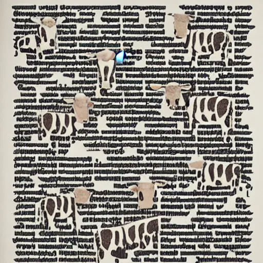 Prompt: « a typography made of cows »