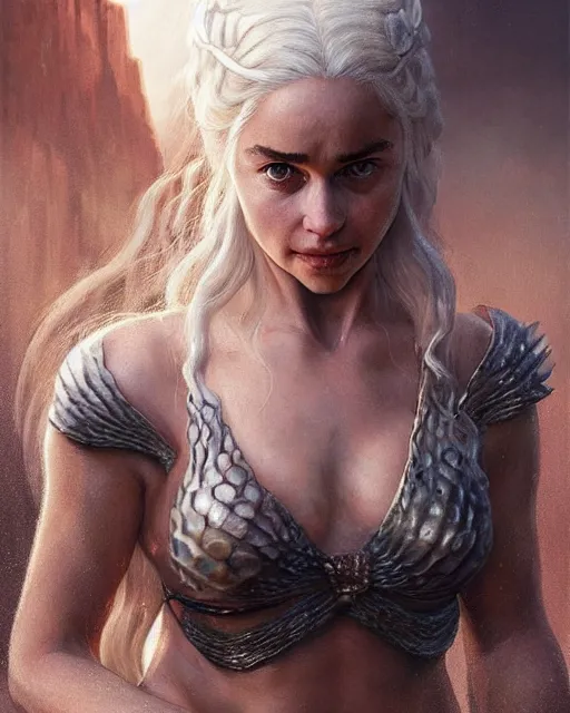 Daenerys Targaryen wearing a shell bikini in atlantis, | Stable ...