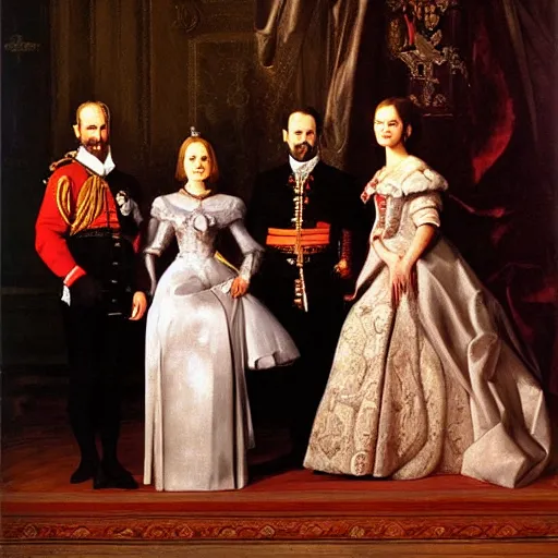 Image similar to the spanish royal family in 1 9 9 6 by diego velazquez and greg rutkowski