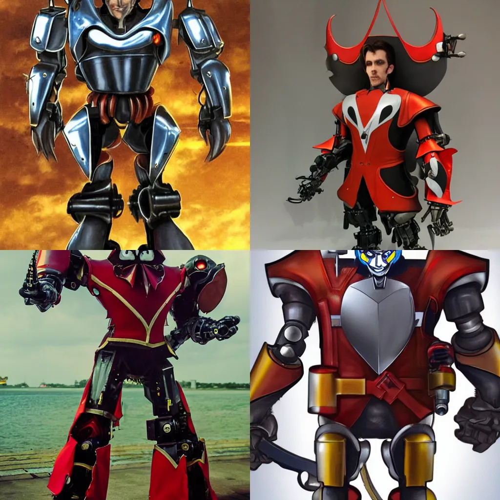 Prompt: Captain hook dressed in mecha armor