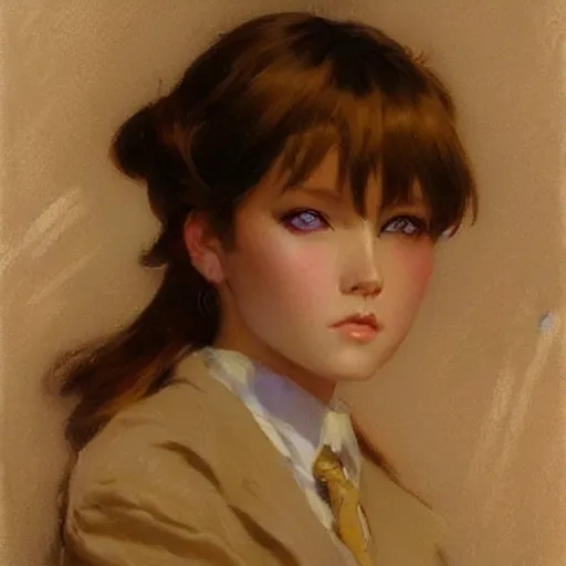 Image similar to detailed portrait of pouting anime girl, painting by gaston bussiere, craig mullins, j. c. leyendecker