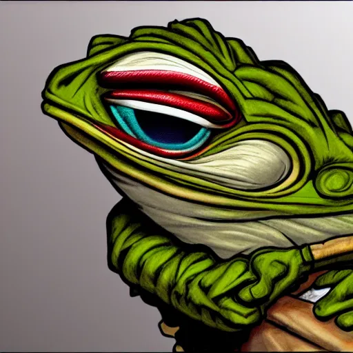 Image similar to mutant pepe, detailed, intricate, small details, realistic