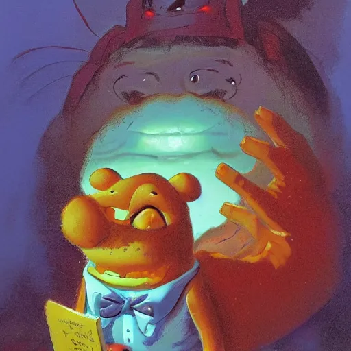 Image similar to a large anthropomorphic garfield by paul lehr and moebius