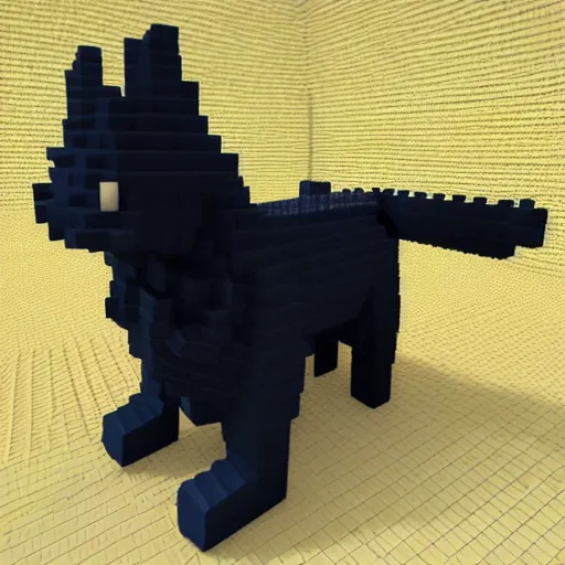 Prompt: voxel based cat