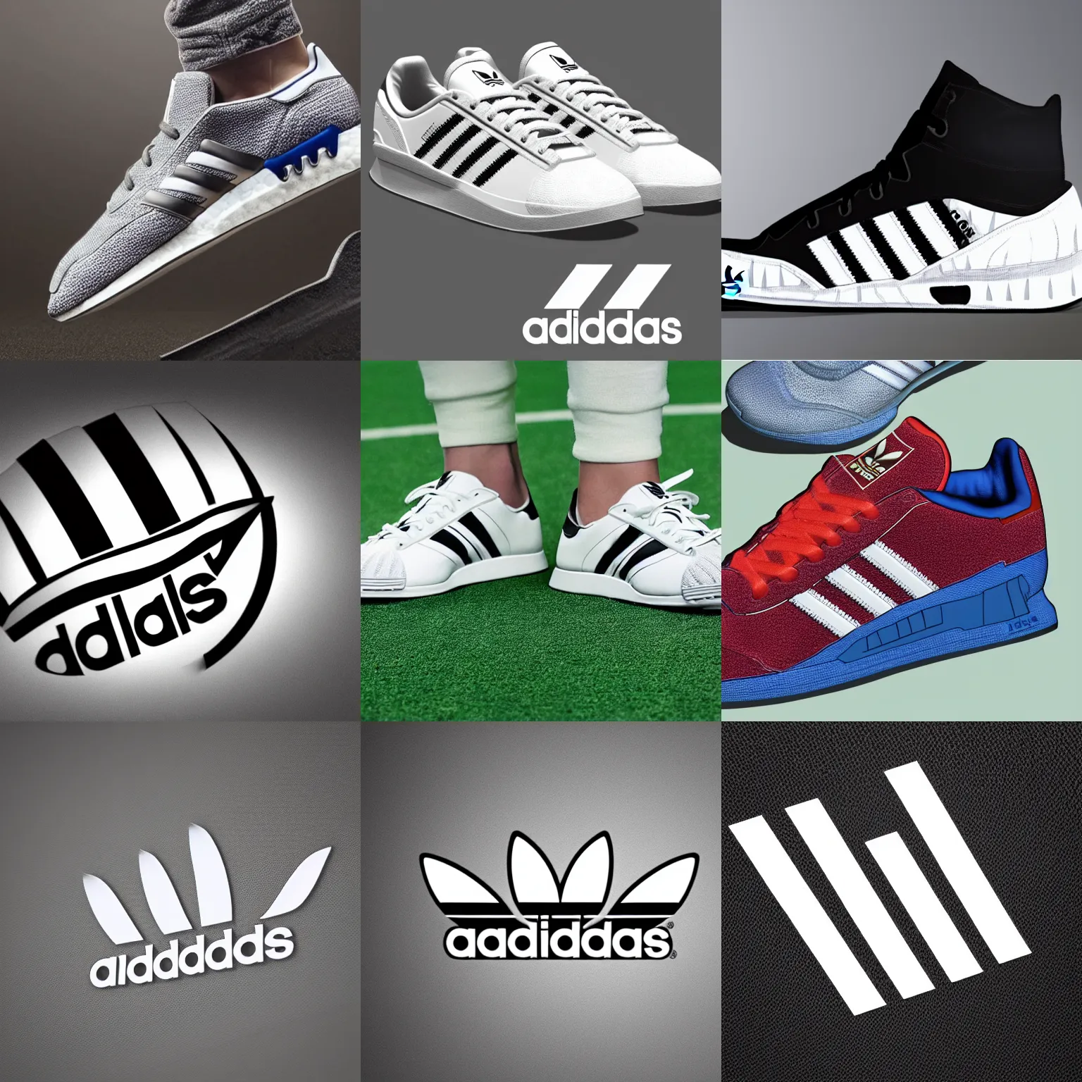 Prompt: new adidas logo design, high detail, high modernization, ultra mega super hyper realistic