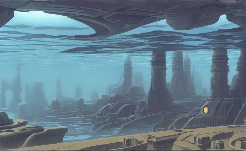 Image similar to underwater city, ralph mcquarrie