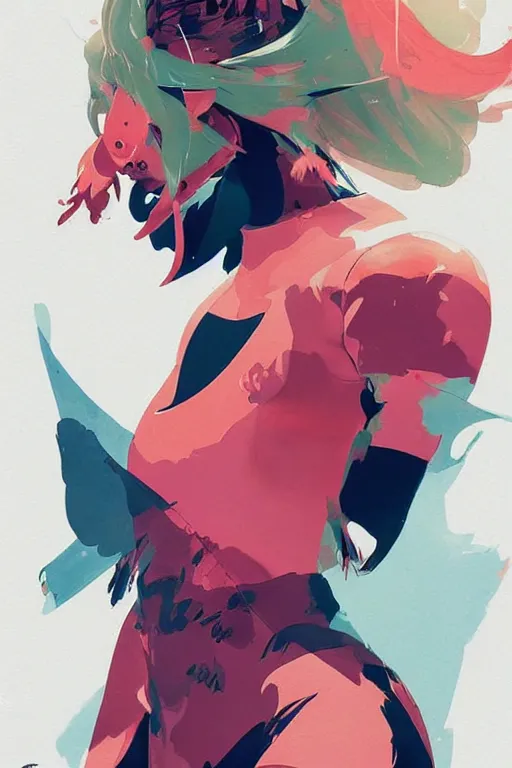 Image similar to an ultradetailed beautiful painting of a stylish fighter from ninjala, by conrad roset, fiona staples and kinu nishimura, featured on artstation