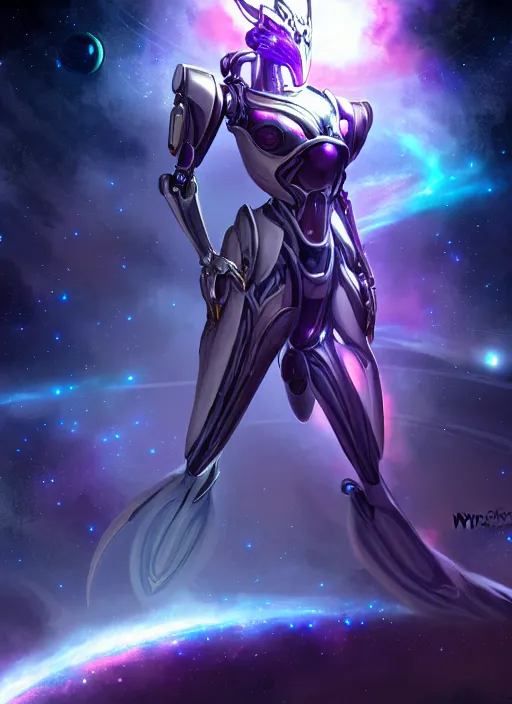 Image similar to cinematic goddess shot, cosmic sized perfectly proportioned stunning beautiful hot anthropomorphic robot mecha female dragon, in space, nebula sized, larger than galaxies, holding onto a galaxy, silver armor, epic proportions, epic size, epic scale, digital art, furry art, macro art, dragon art, giantess art, warframe fanart, furaffinity, deviantart